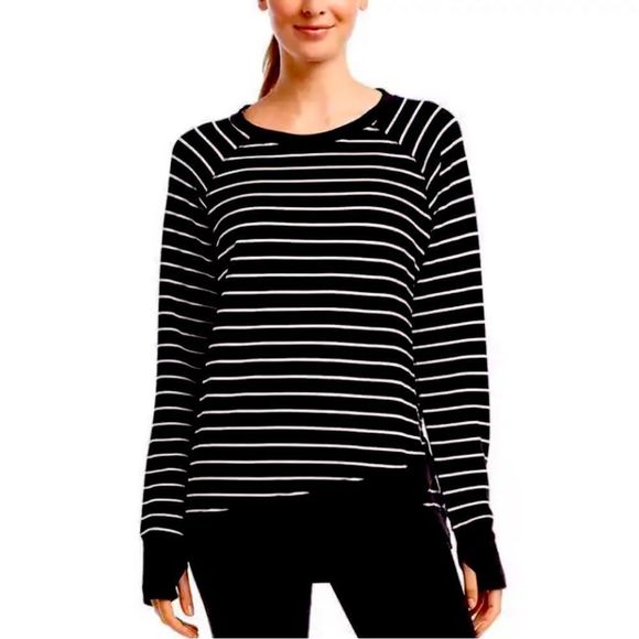 Danskin Sweaters - DANSKIN Criss Cross Tunic/Black Stipe/M